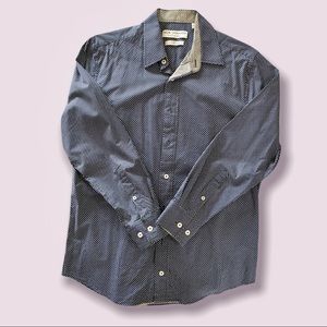 Mens Nick Graham casual button down shirt size 15 1/2 polka-dots